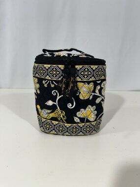 Vera Bradley Yellow Bird Cool Keeper Insulated Lunch Bag Quilted Black Yellow